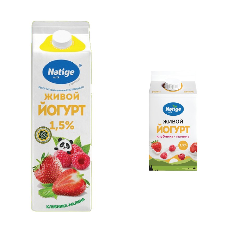 Йогурт живой клубника-малина 1,5%
